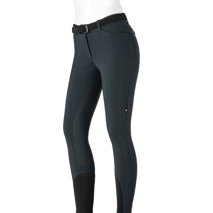 Equiline Damen Reithose Egiref Vollgrip Grau Gemustert