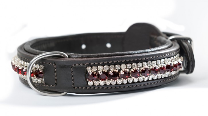 Equestrian Stockholm Hundehalsband Bordeaux Crystal 30 cm