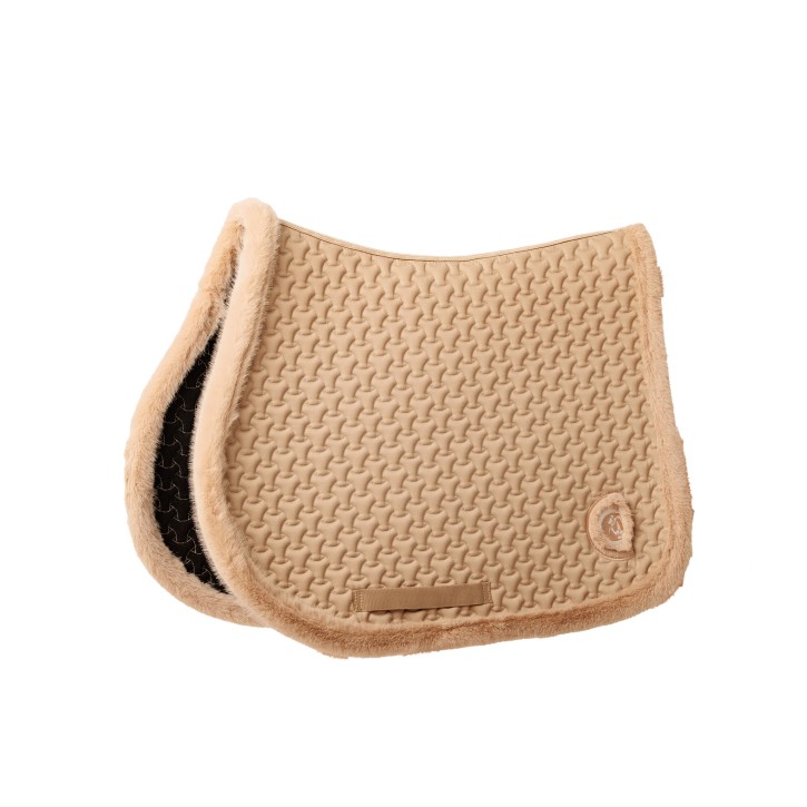 Kentucky Schabracke mit Kunstfell Rand Springen Beige