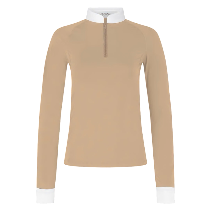Kentucky Turniershirt Damen Classic Glitter Langarm Beige