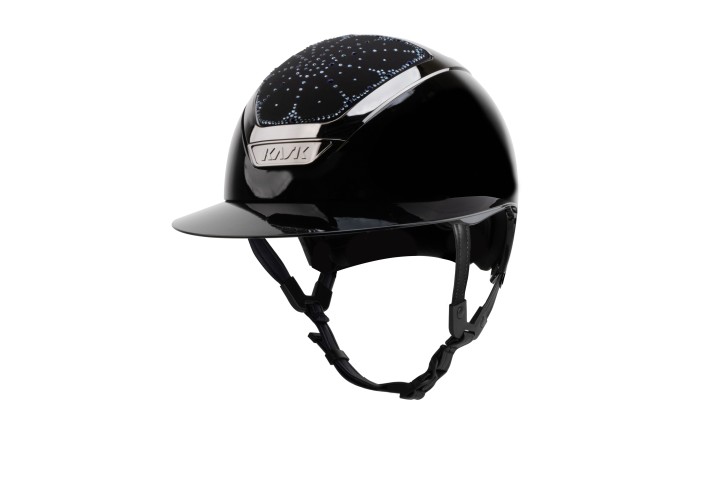 Kask Star Lady Pure Shine Black Crystals Riviera Blue Montana