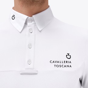 Cavalleria Toscana Jersey-Turniershirt langarm Männer weiß XL