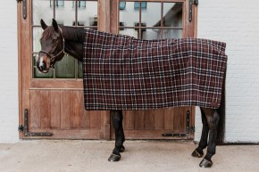 Kentucky Heavy Fleece Square Check Printing Brown 200 x 210