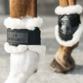 Kentucky Streichkappen Vegan Sheepskin young horse schwarz