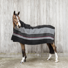 Kentucky Heavy Fleece Square Stripes Schwarz Grau