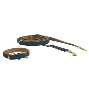 Kentucky Hundehalsband soft vegan leather navy/beige