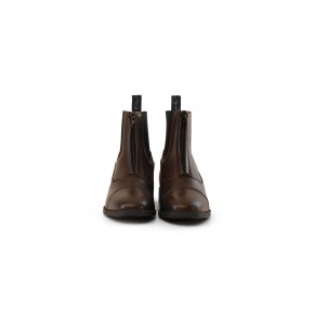 Braune Lederstiefelette mit Reißverschluss vorne von Dyon