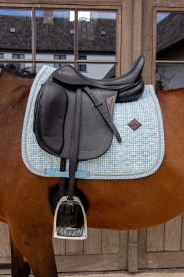 Kentucky Schabracke Velvet Print Dressur Hellblau