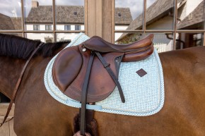 Kentucky Schabracke Velvet Print Springen Hellblau