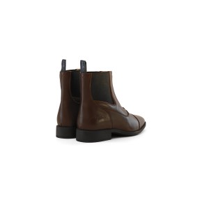 Braune Lederstiefelette mit Reißverschluss vorne von Dyon
