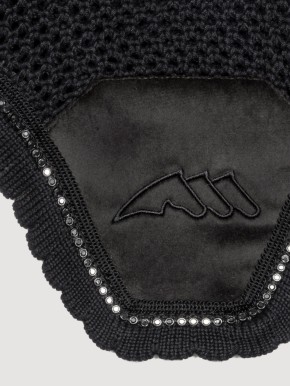 Equiline Eqenti Fliegenohren Velvet mit Strasssteinen schwarz