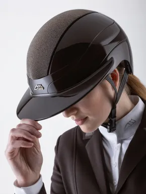 Equiline Xanto Top Swarovski Reithelm Braun glänzend