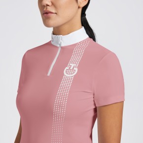 Cavalleria Toscana Damen Turniershirt kurzarm rosa weiß M