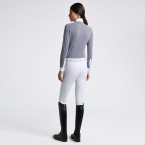 Cavalleria Toscana Turniershirt langarm Damen gestreift Navy