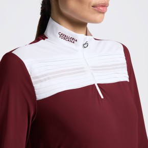 Cavalleria Toscana Turniershirt Langarm Damen Bordeaux