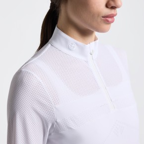 Cavalleria Toscana Turnier-Shirt Langarm Damen Weiß