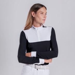 Cavalleria Toscana Langarm-Turniershirt Damen Weiß