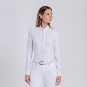 Cavalleria Toscana Langarm-Turniershirt Damen Weiß