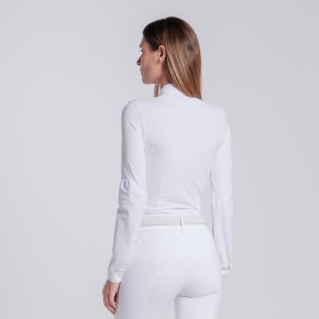 Cavalleria Toscana Langarm-Turniershirt Damen Weiß