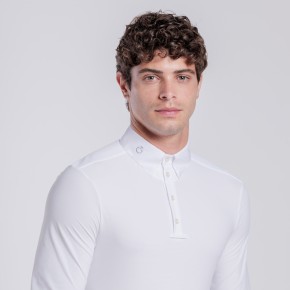 Cavalleria Toscana Langarm-Turniershirt Herren Weiß