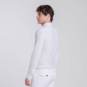 Cavalleria Toscana Langarm-Turniershirt Herren Weiß