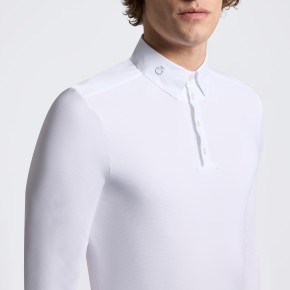 Cavalleria Toscana Langarm-Turniershirt Herren Weiß