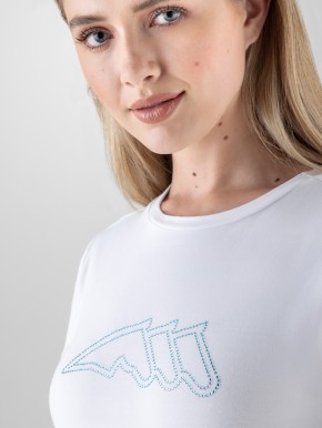 Equiline Damen T-Shirt Gosbig Weiß/Aquamarin