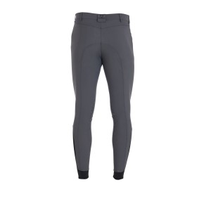 Herrenreithose Slim-Fit von Equestro - Kniegrip, Asphalt Grau