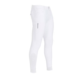 Herrenreithose Slim-Fit von Equestro - Kniegrip, Weiß