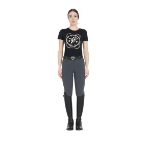 Equestro Reithose mit Kniegrip für Damen Slim-Fit - Grau
