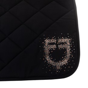 Dressurschabracke von Equestro mit Logo aus Glitzer - Schwarz FULL