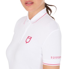 Equestro Damen Trainingspolo - weiß/pink