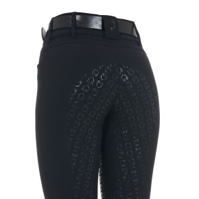 Equestro Damen Reithose Highwaist mit Vollgrip - schwarz