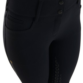 Equestro Damen Reithose Highwaist mit Vollgrip - schwarz