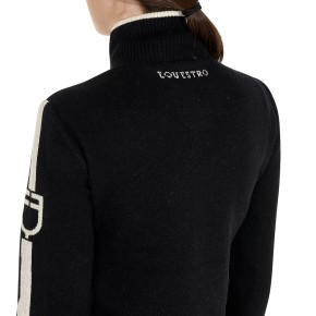 Damen Hybridjacke von Equestro mit Einsätzen aus Wolle - Schwarz