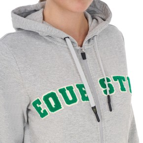 Equestro Damen Hoodie - hellgrau/grün