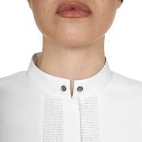 Turniershirt für Damen von Equestro - mit Mesh in Weiß