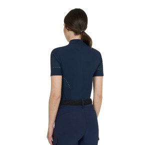 Equestro Trainingsshirt Damen - Navy, perforiert