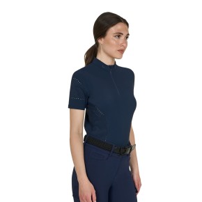 Equestro Trainingsshirt Damen - Navy, perforiert