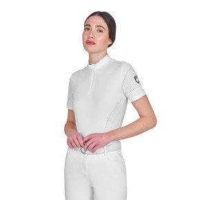 Equestro Trainingsshirt Damen - Weiß, perforiert