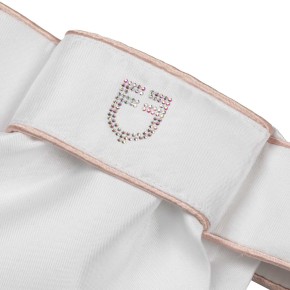 Equestro Plastron mit Glitzersteinen weiß/rosa