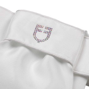 Equestro Plastron mit Glitzersteinen weiß