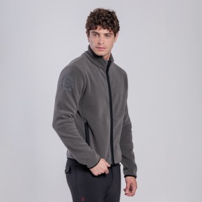 Cavalleria Toscana Fleece Hoodie Zip Herren Charcoal Grey