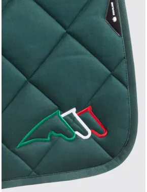 Equiline Dressur Schabracke EQ Tricolore mit Fliegenmütze Grün