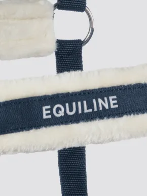 Equiline Halfter mit Lammfell und gummiertem Logo Tamir Blau