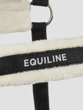 Equiline Halfter mit Lammfell und gummiertem Logo Tamir Schwarz
