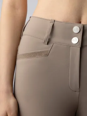 Equiline Damen Kniegrip Reithose Highwaist Crystalek taupe
