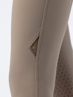 Equiline Damen Kniegrip Reithose Highwaist Crystalek taupe