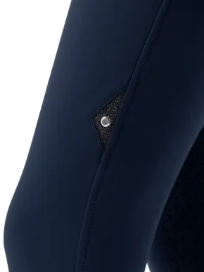 Equiline Damen Kniegrip Reithose Highwaist Crystalek blau