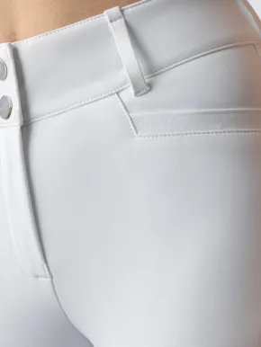 Equiline Damen Kniegrip Reithose Highwaist Crystalek weiß